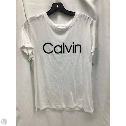 Top Short Sleeve By Calvin Klein In White, Size: Xl