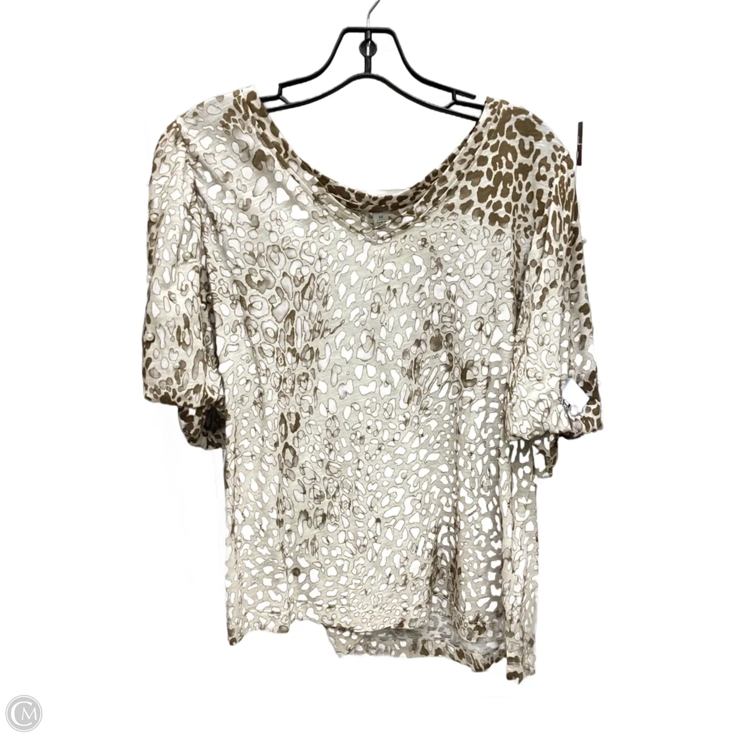 Top Short Sleeve By Cato In Leopard Print, Size: M