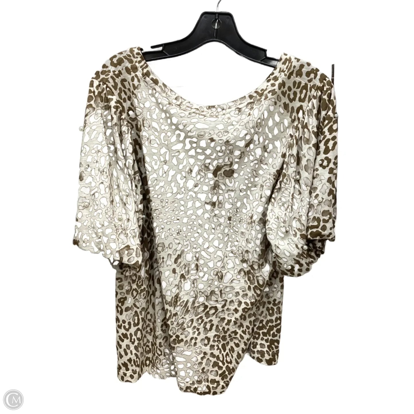 Top Short Sleeve By Cato In Leopard Print, Size: M