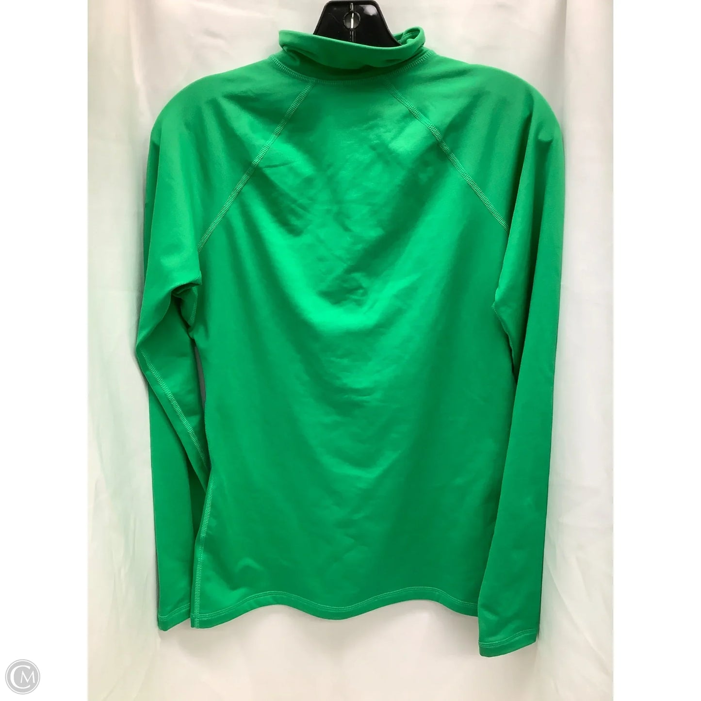 Athletic Top Long Sleeve Collar By Nike Apparel In Green, Size: L