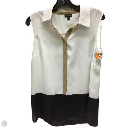 Top Sleeveless By Talbots In Black & Cream, Size: M