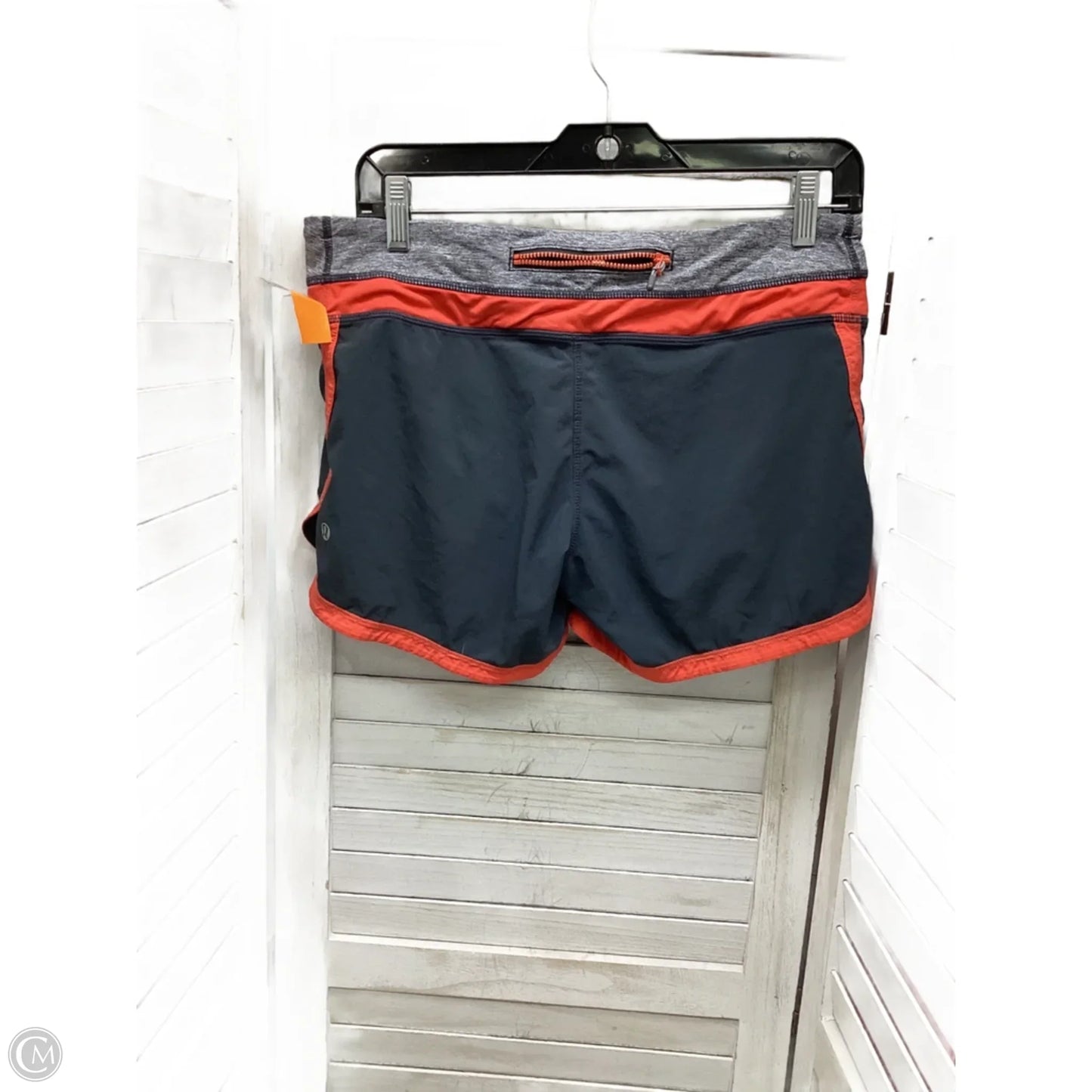 Athletic Shorts By Lululemon In Grey & Red, Size: 6