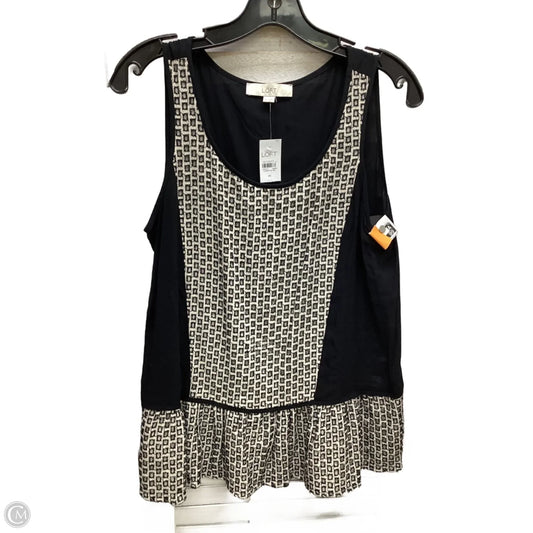 Top Sleeveless By Loft In Black & Cream, Size: M