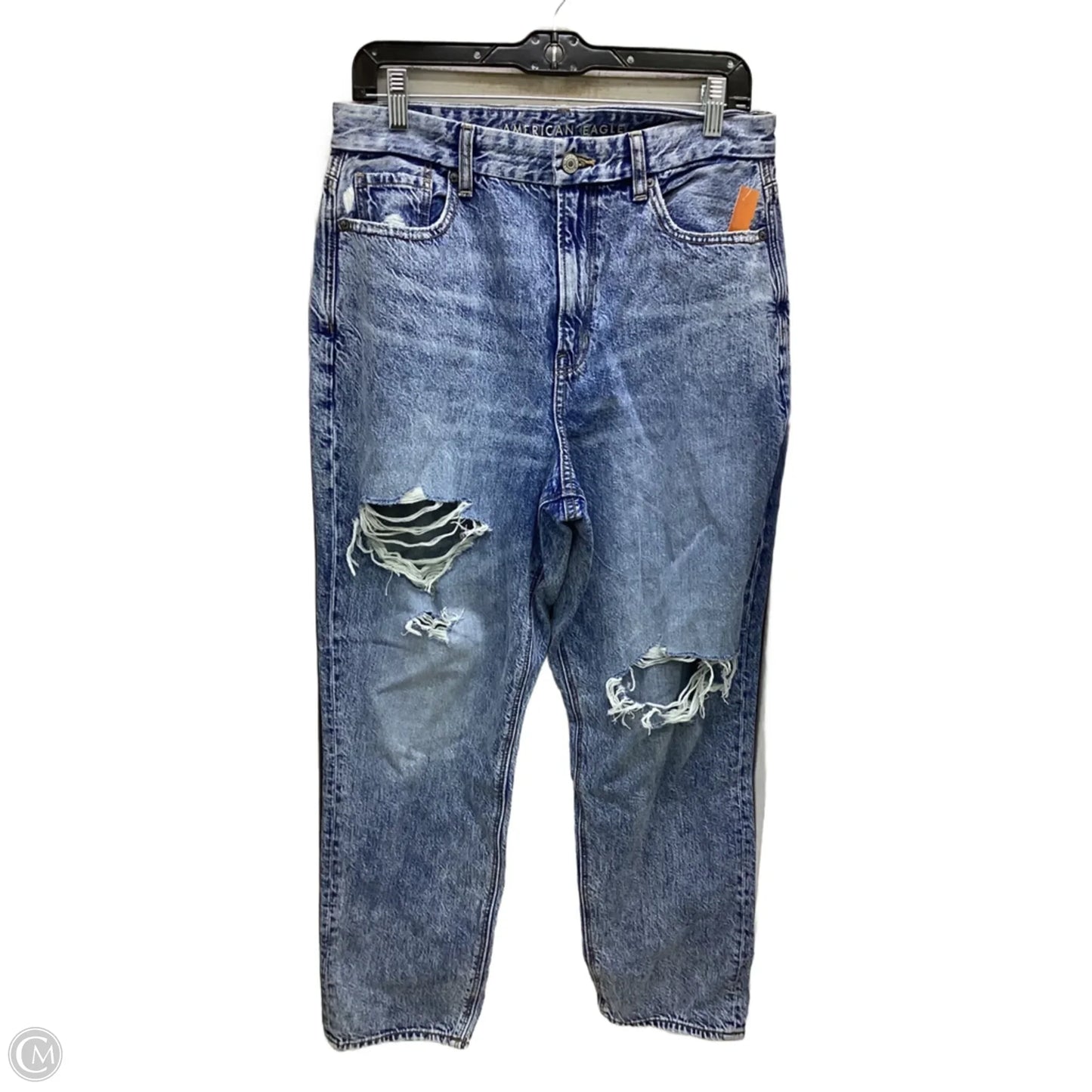 Jeans Boyfriend By American Eagle In Blue Denim, Size: 10