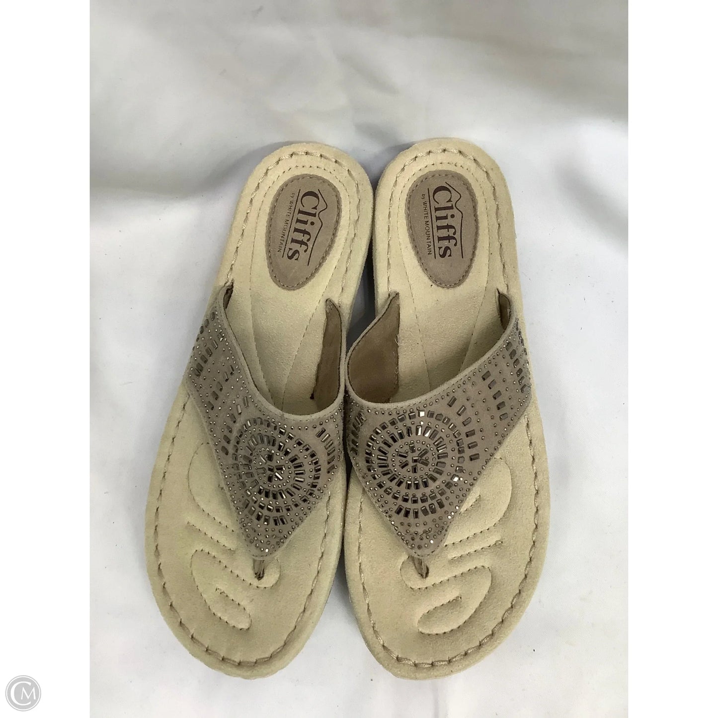 Sandals Heels Wedge By Cliffs By White Mountain In Beige, Size: 9.5