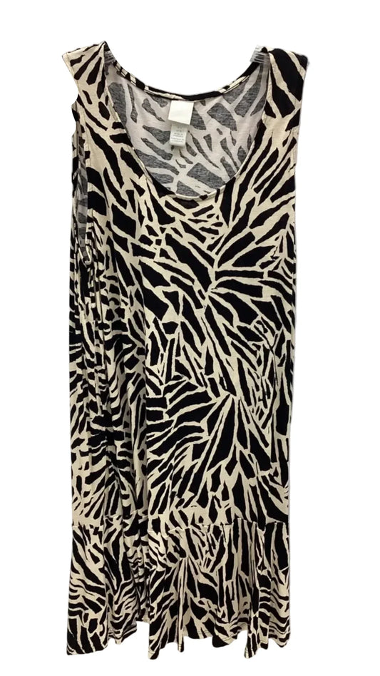 Dress Casual Midi By H&m In Black & Cream, Size: M