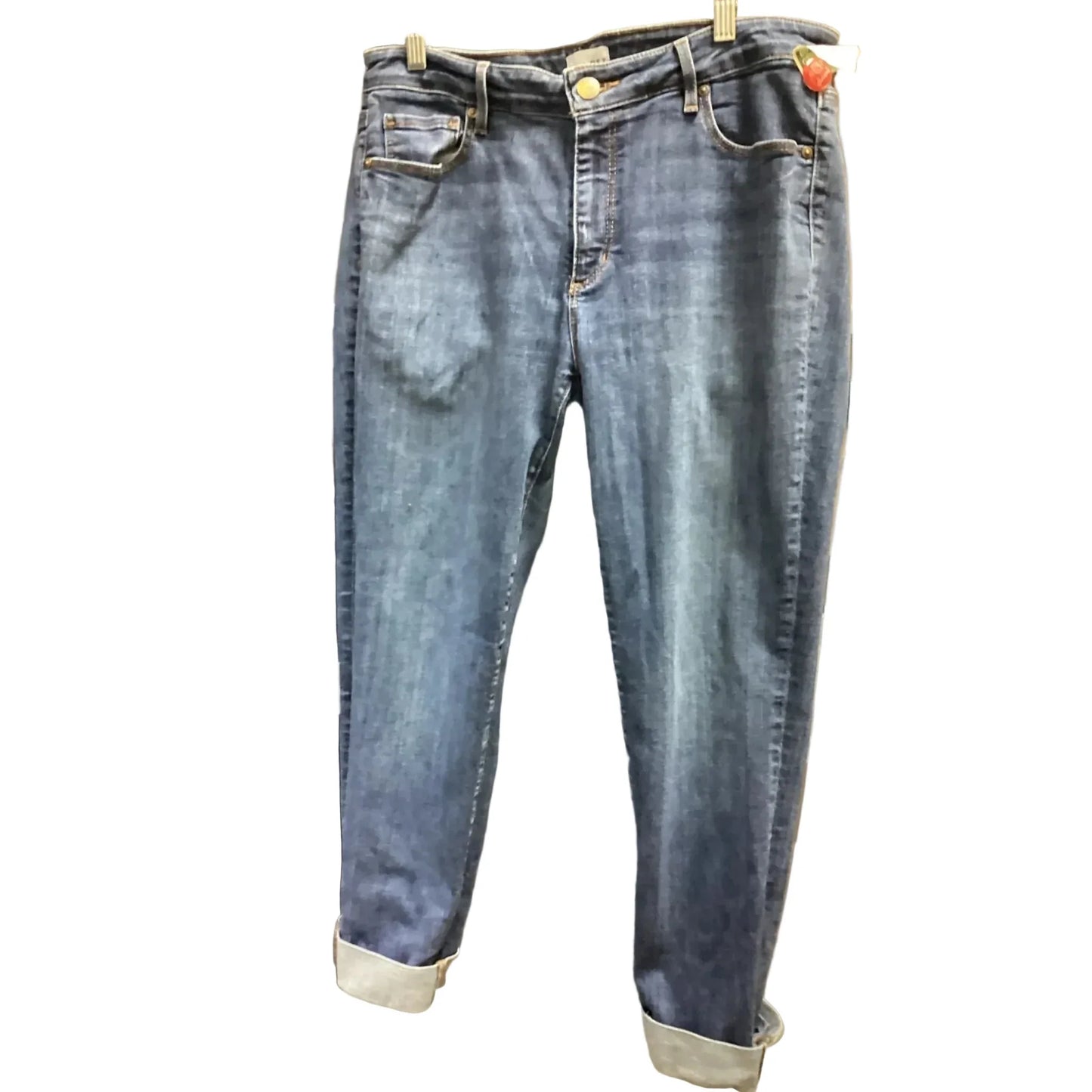 Jeans Straight By Loft In Blue Denim, Size: 12