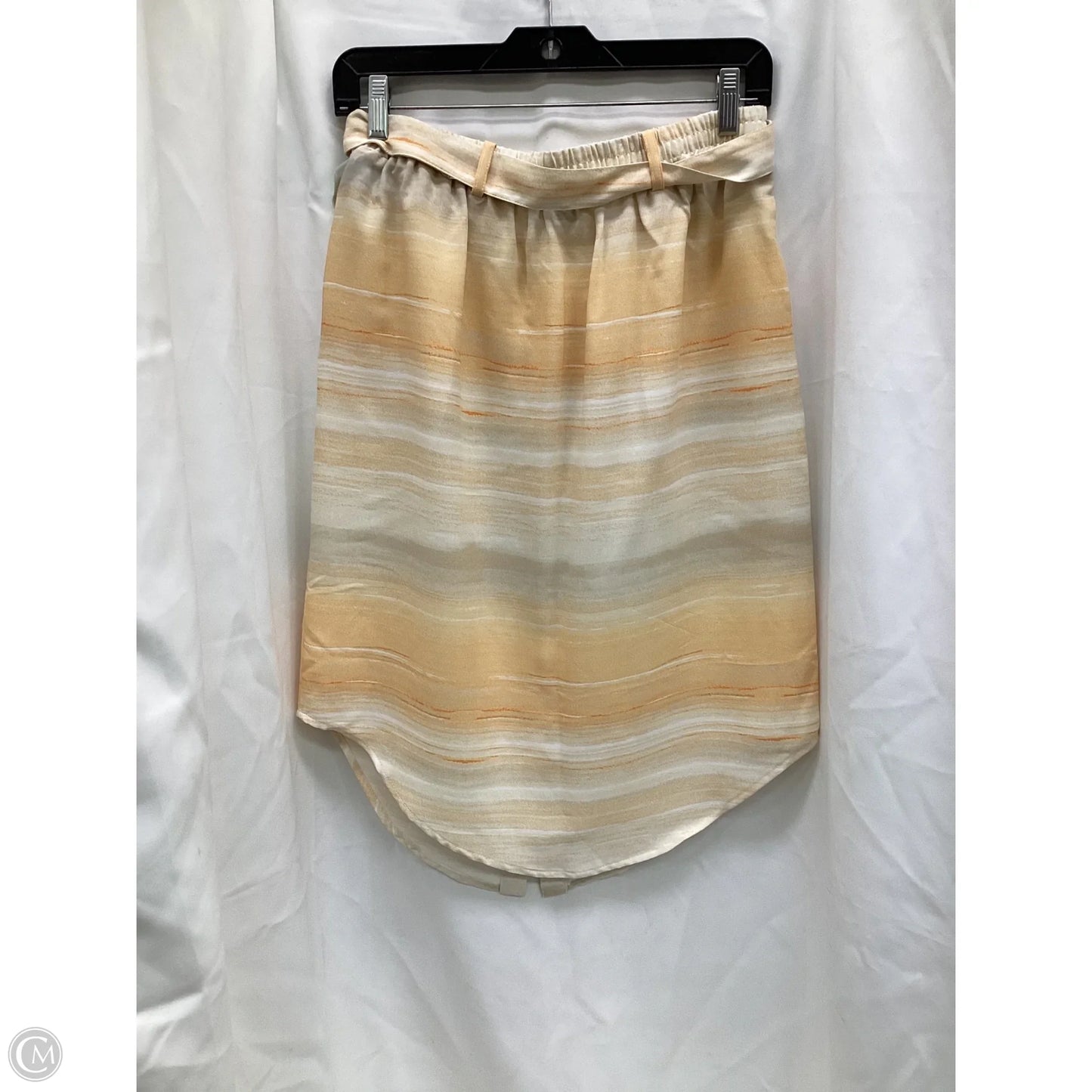 Skirt Midi By Cato In Orange & White, Size: S