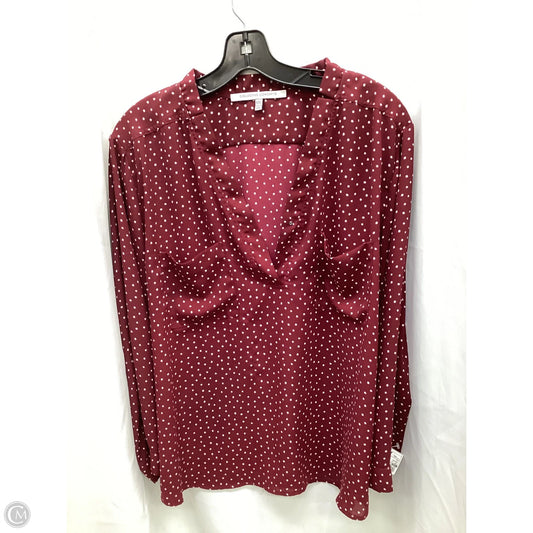 Top Long Sleeve By Collective Concepts In Maroon, Size: Xxl