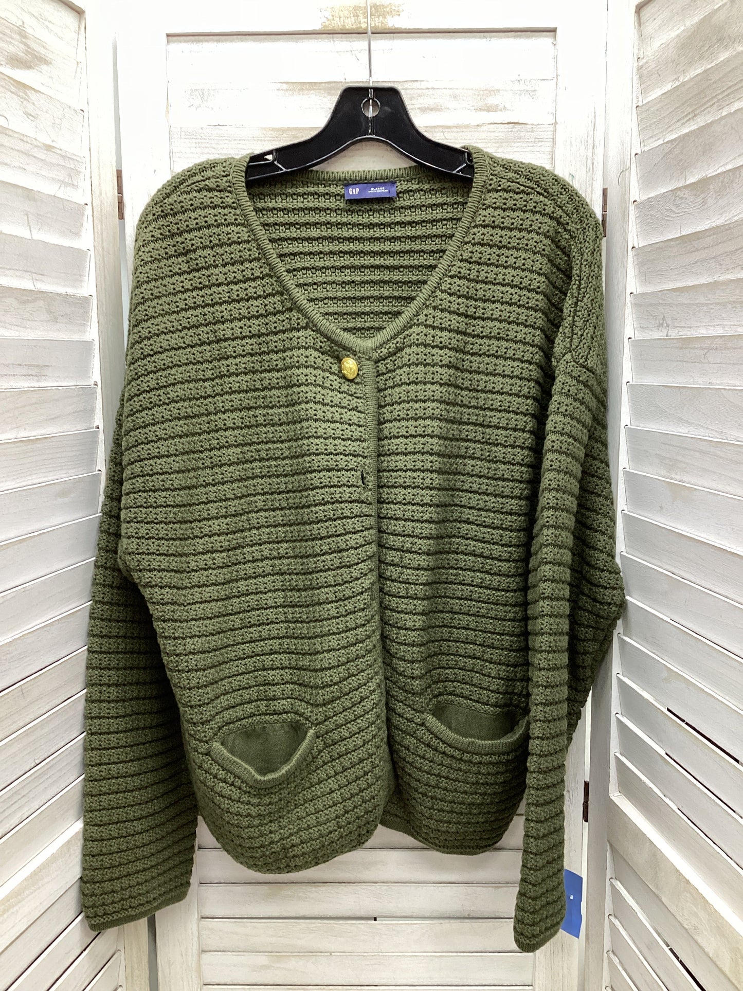 Cardigan By Gap In Green, Size: Xl