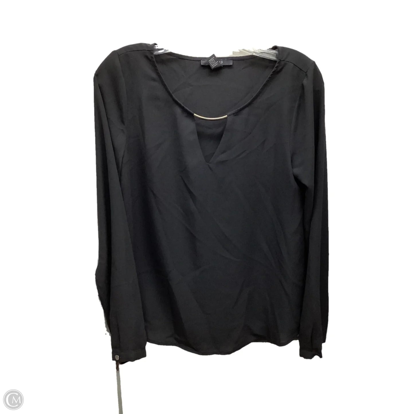 Top Long Sleeve By Forever 21 In Black, Size: S