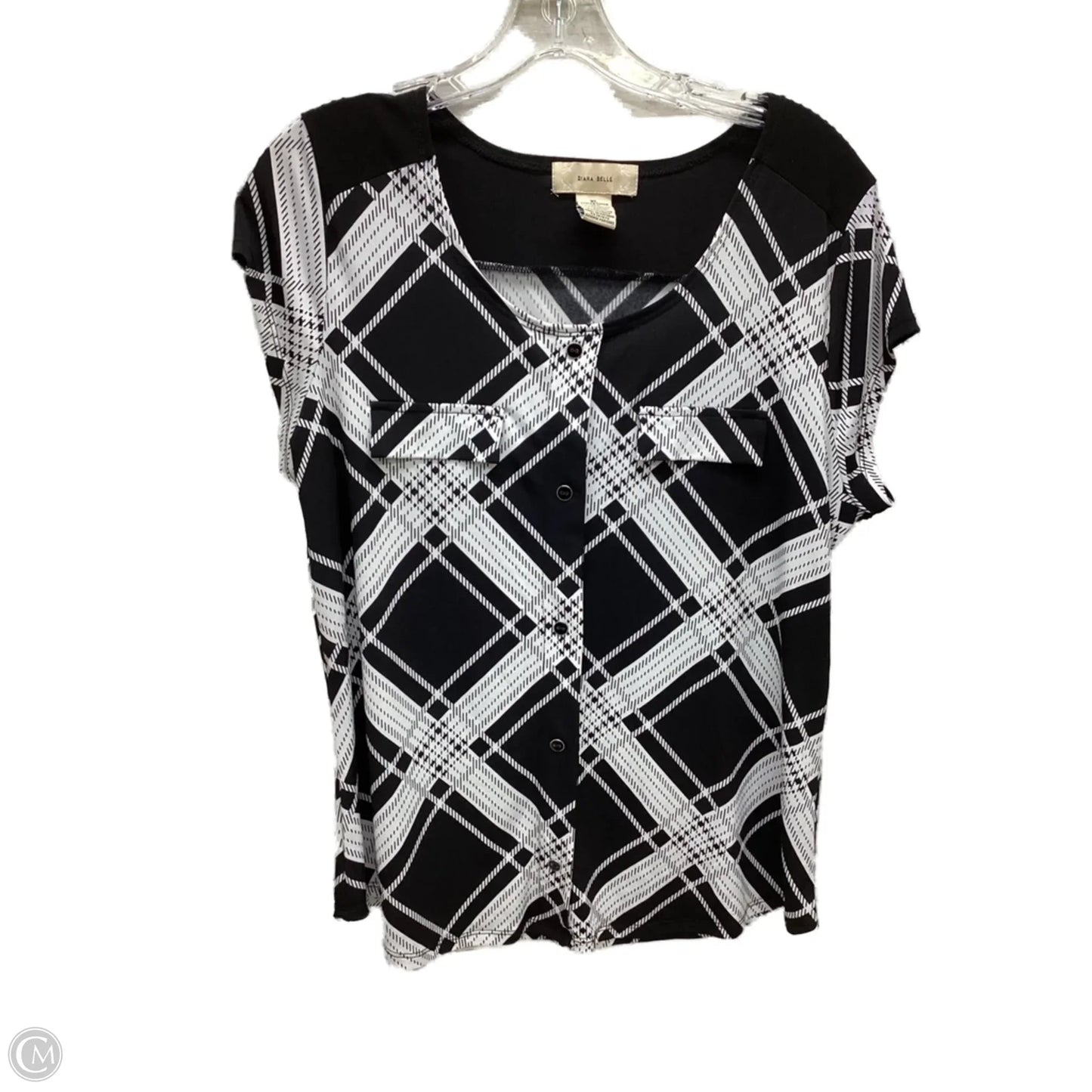 Top Sleeveless By Clothes Mentor In Black & White, Size: Xl