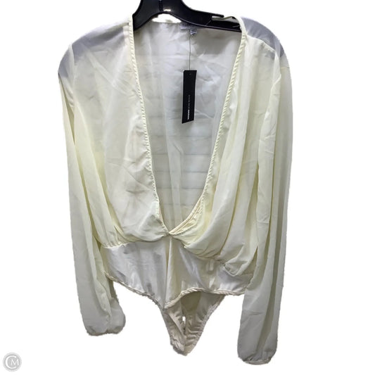 Bodysuit By Fashion Nova In Ivory, Size: 1x