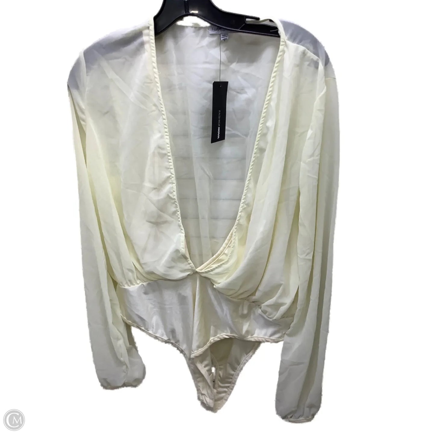 Bodysuit By Fashion Nova In Ivory, Size: 1x