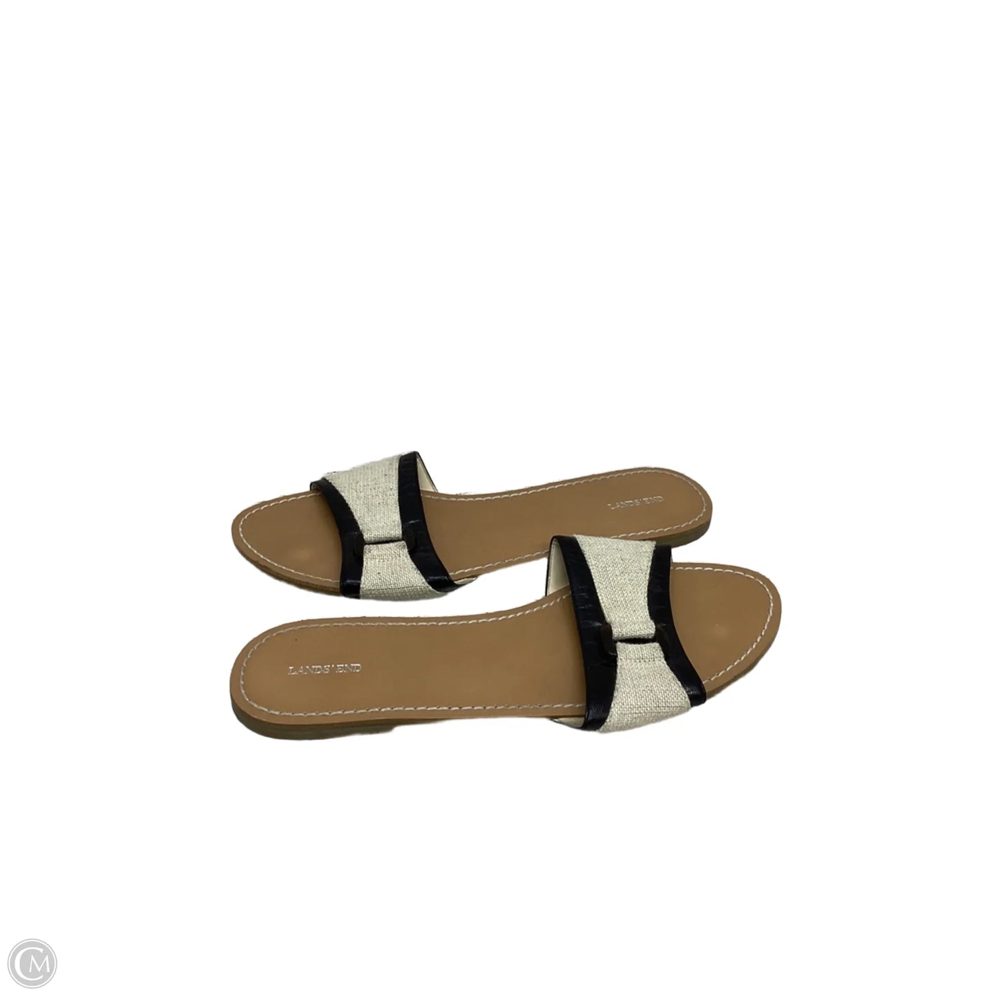 Sandals Flats By Lands End In Black & Cream, Size: 8