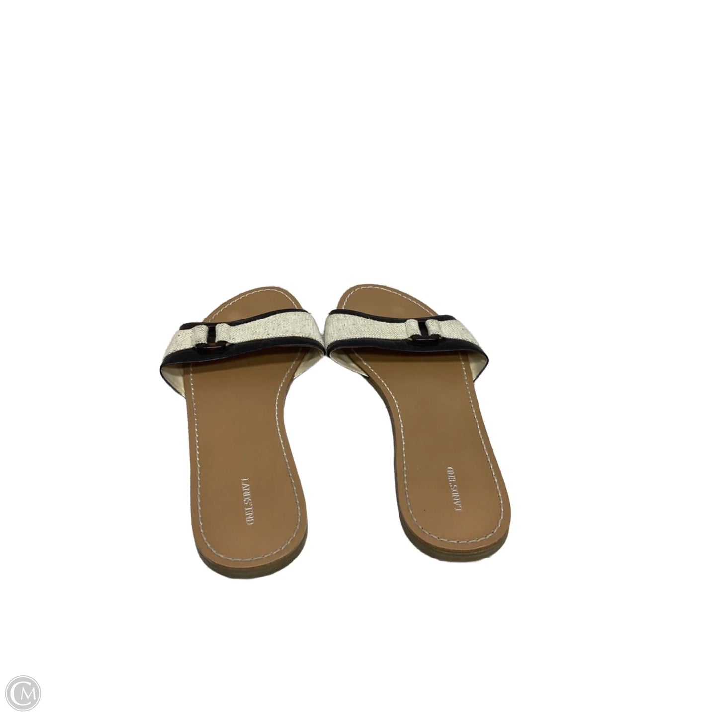 Sandals Flats By Lands End In Black & Cream, Size: 8