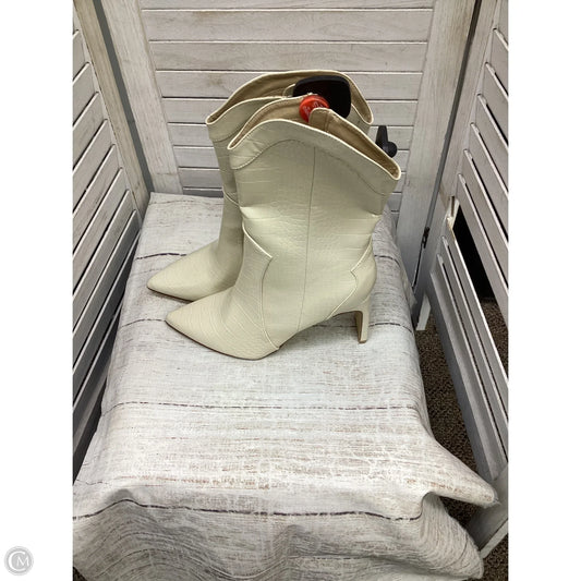 Boots Mid-calf Heels By Chinese Laundry In Ivory, Size: 9
