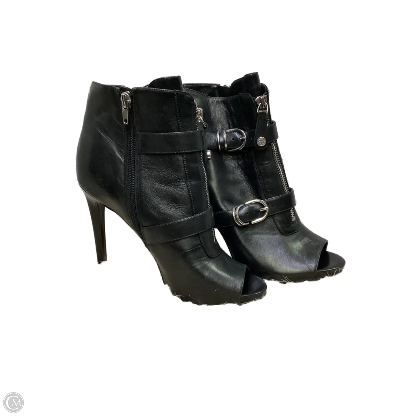 Boots Ankle Heels By Guess In Black, Size: 8