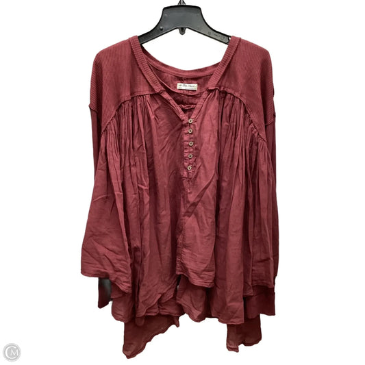 Top Long Sleeve By We The Free In Maroon, Size: L