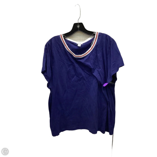 Top Short Sleeve By J. Crew In Blue, Size: Xxl