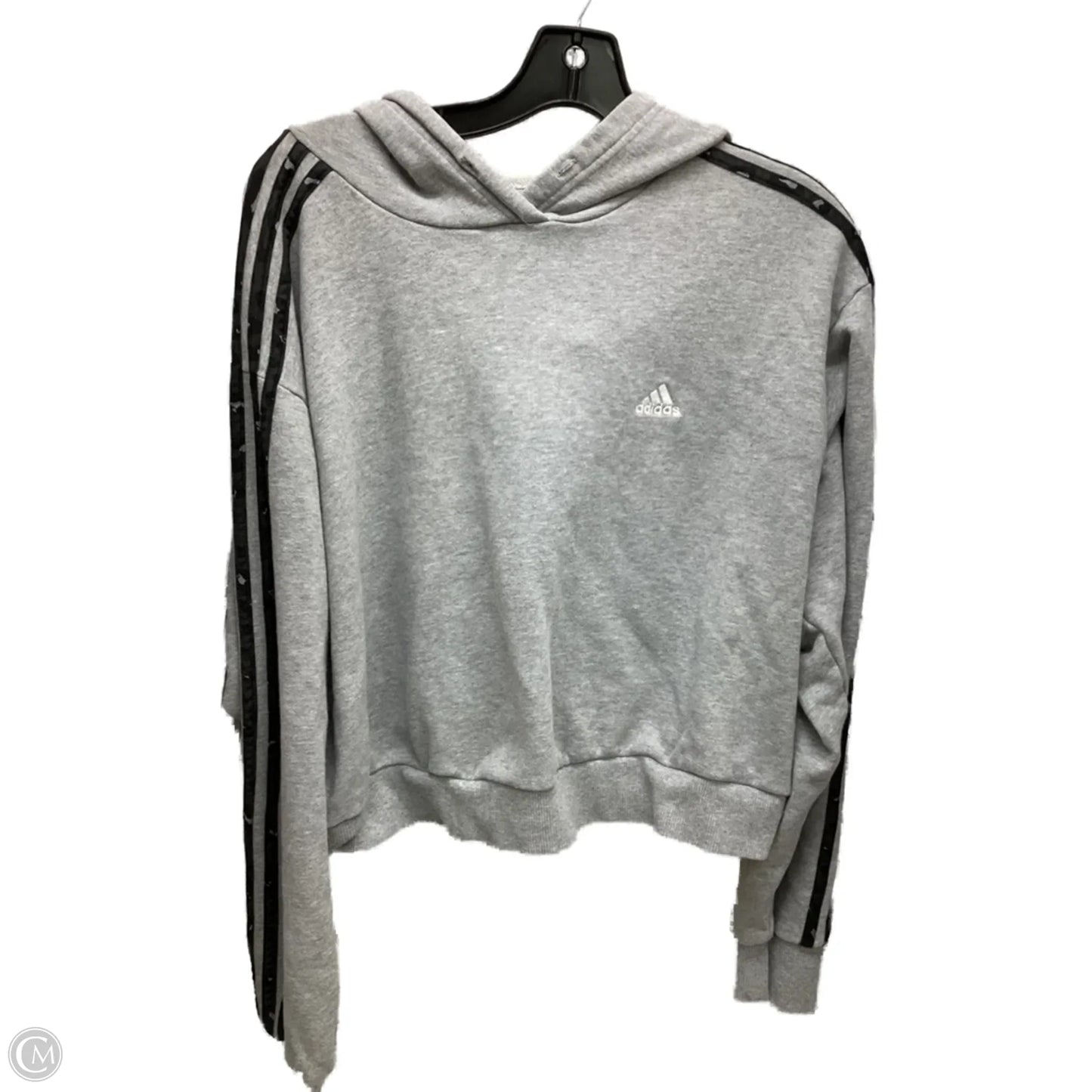Sweatshirt Hoodie By Adidas In Grey, Size: 1x