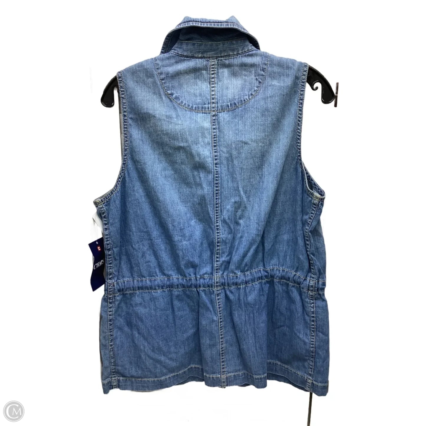 Top Sleeveless By Chaps In Blue Denim, Size: M