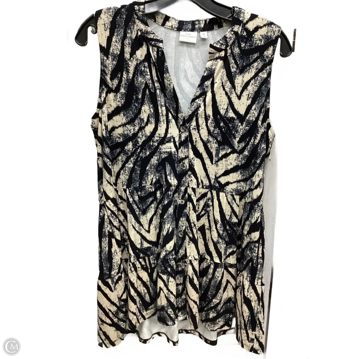 Top Sleeveless By New Directions In Black & Cream, Size: M