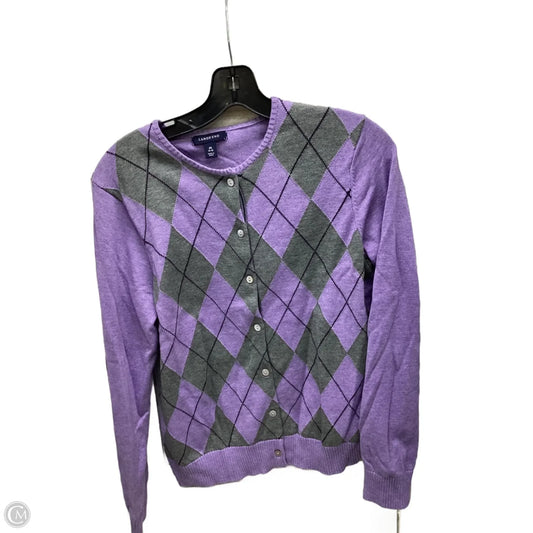 Cardigan By Lands End In Purple, Size: M
