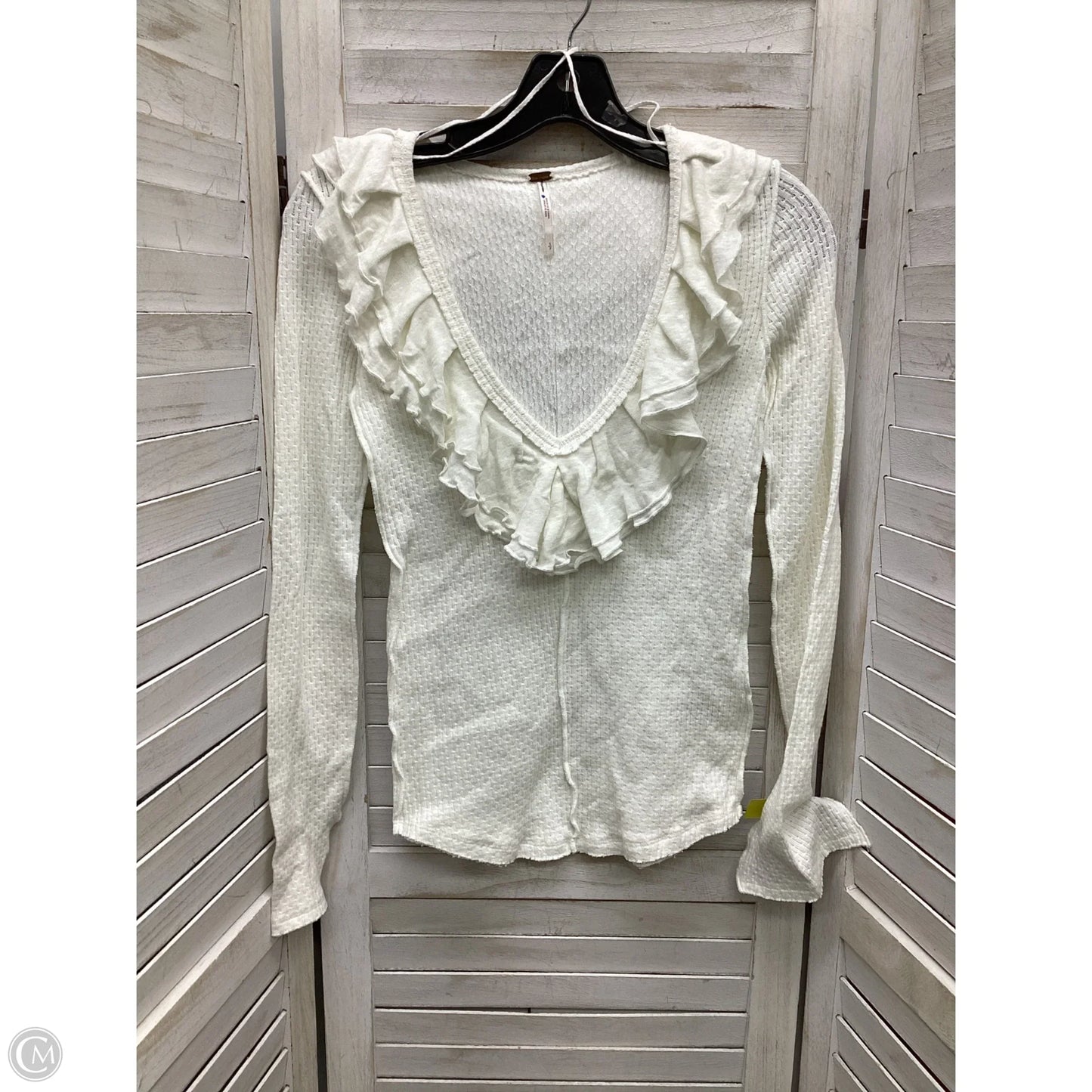 Top Long Sleeve By Free People In White, Size: S