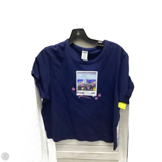 Top Short Sleeve By Pink In Navy, Size: Xl