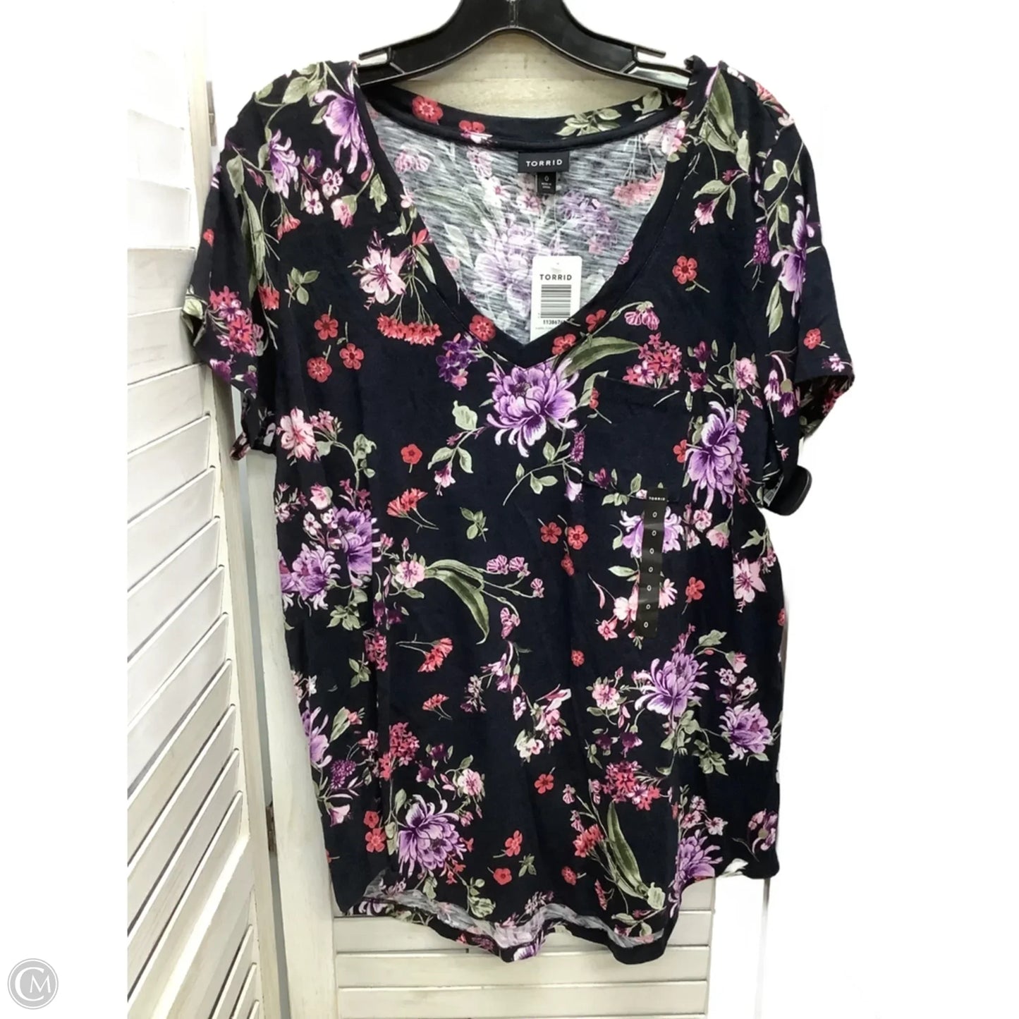 Top Short Sleeve By Torrid In Floral Print, Size: 0/L