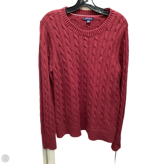 Sweater By Tommy Hilfiger In Maroon, Size: L