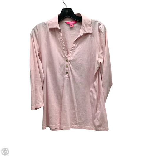 Top Long Sleeve Designer By Lilly Pulitzer In Pink, Size: S