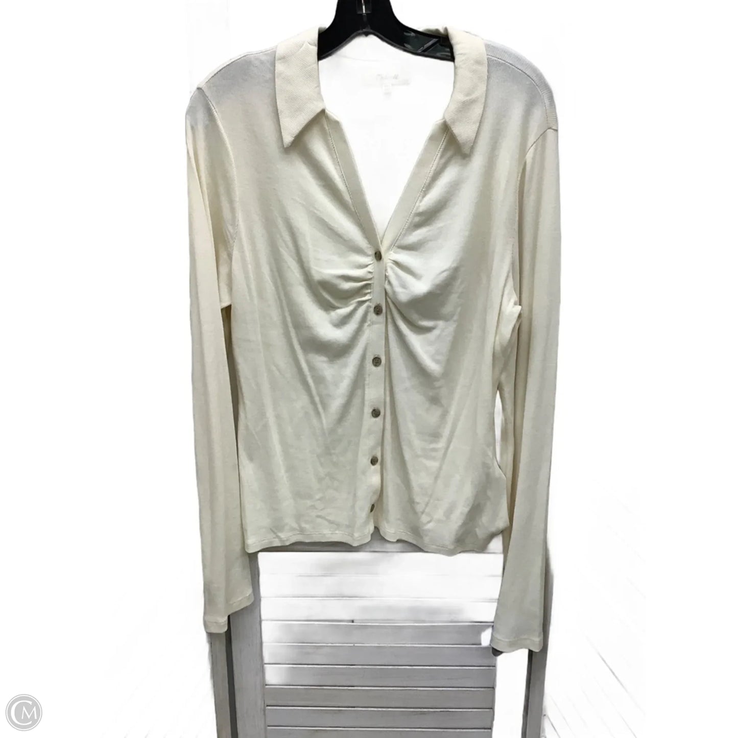 Top Long Sleeve By Madewell In Ivory, Size: Xxl