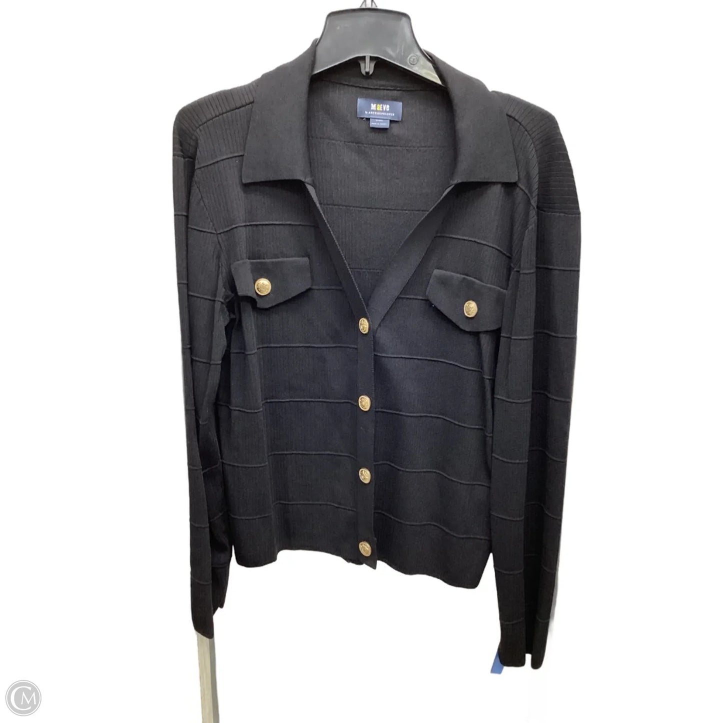 Top Long Sleeve By Anthropologie In Black, Size: Xl