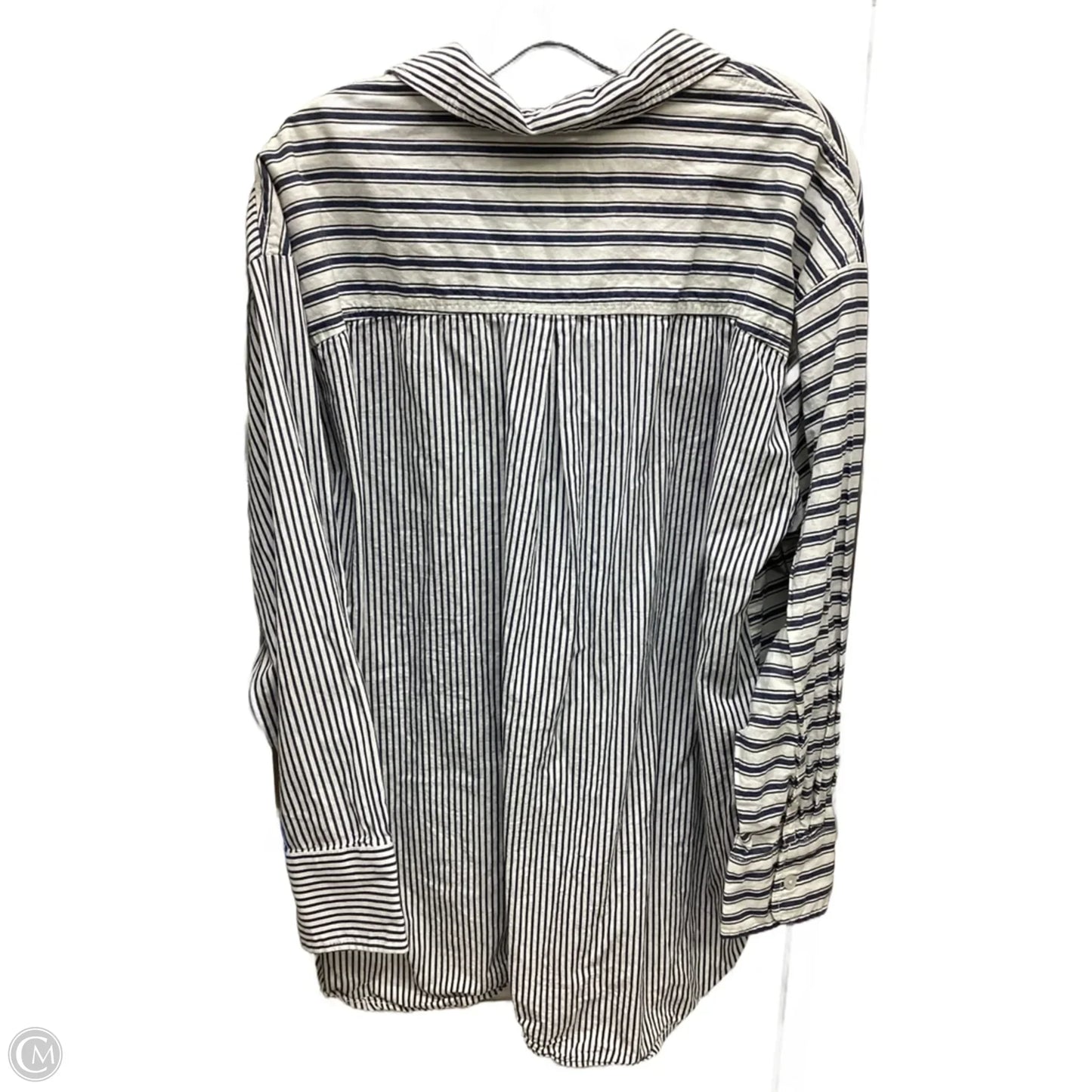 Top Long Sleeve By Anthropologie In Striped Pattern, Size: L