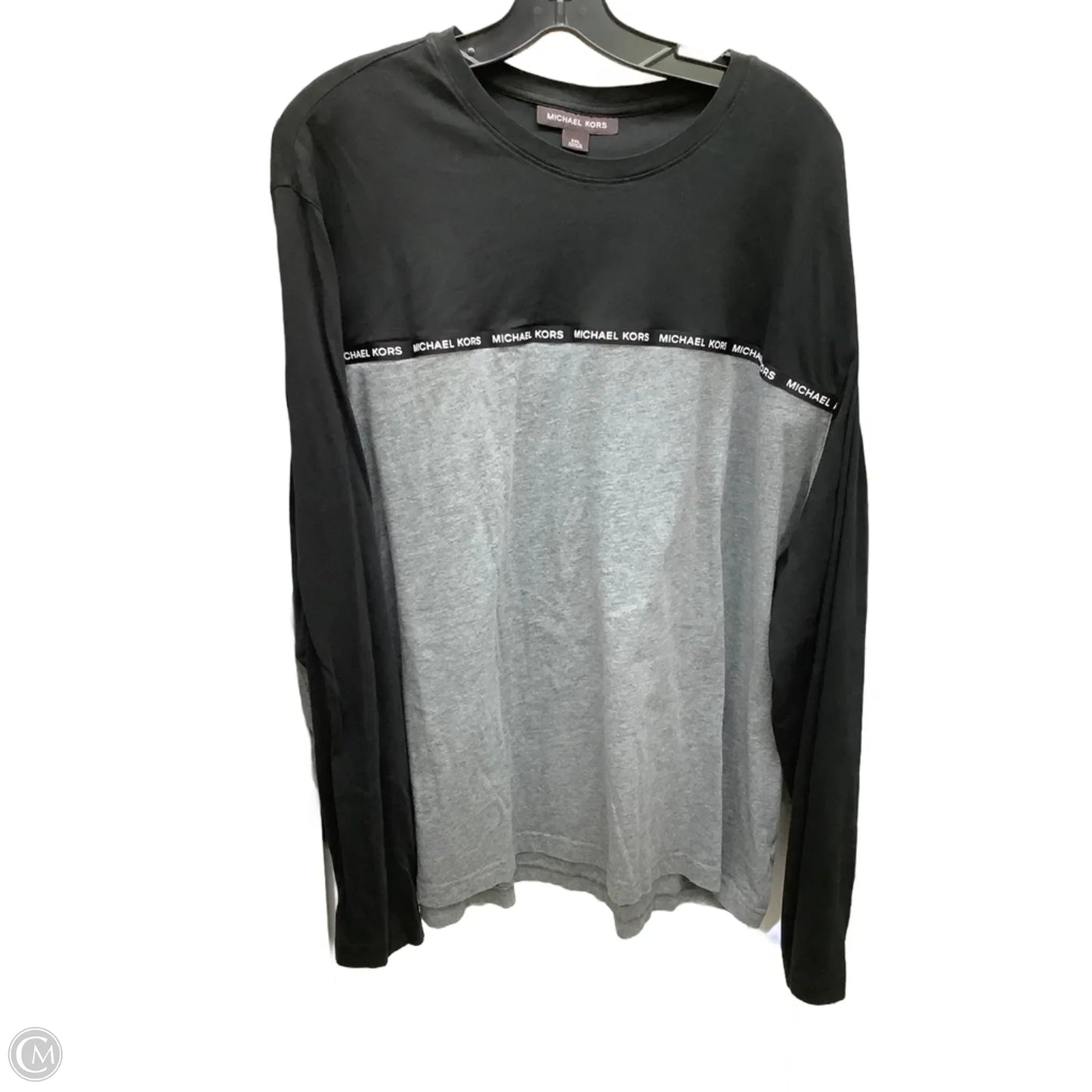 Top Long Sleeve By Michael By Michael Kors In Black & Grey, Size: 2x