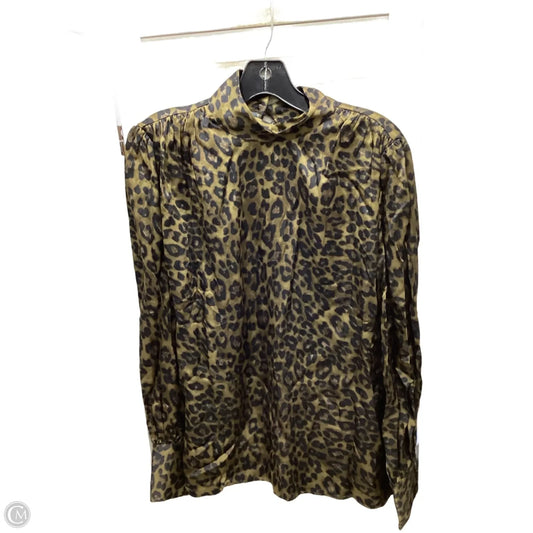 Top Long Sleeve By Zara In Animal Print, Size: M