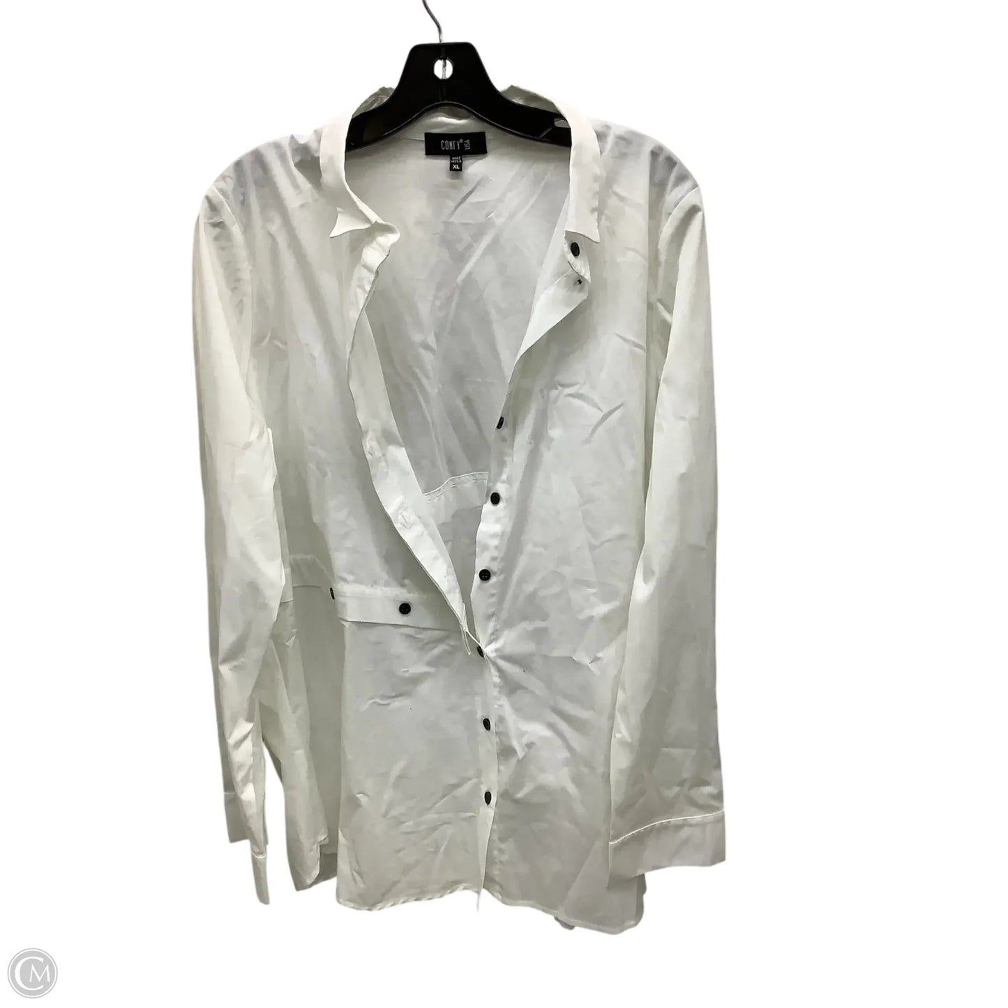 Top Long Sleeve By Clothes Mentor In White, Size: Xl
