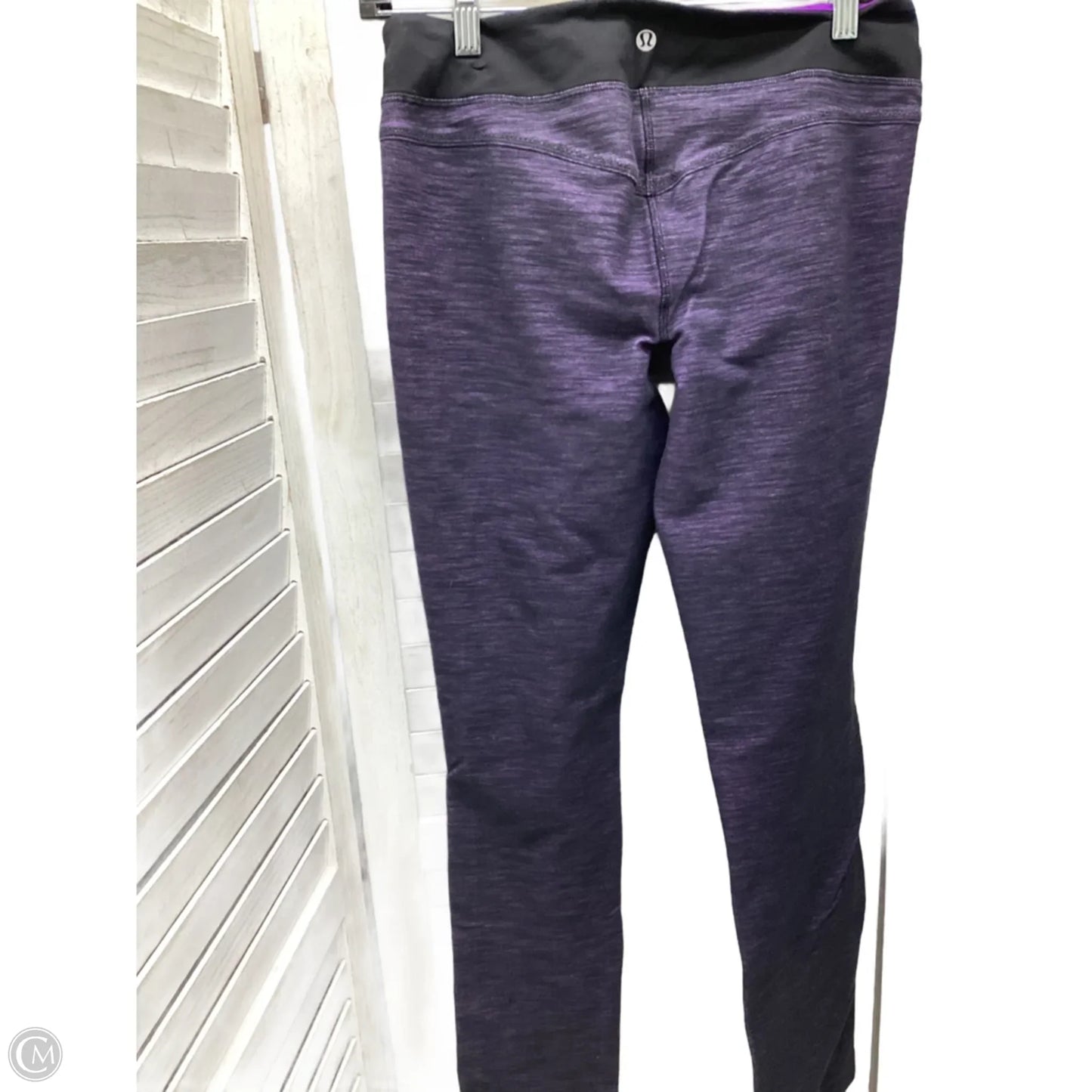 Athletic Leggings By Lululemon In Black & Purple, Size: M