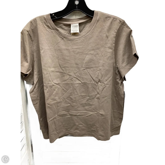 Top Short Sleeve By Pink In Taupe, Size: Xl