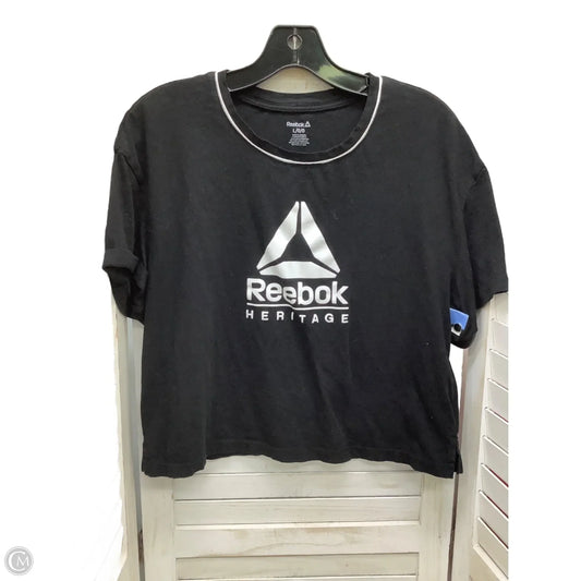 Top Short Sleeve By Reebok In Black & White, Size: L