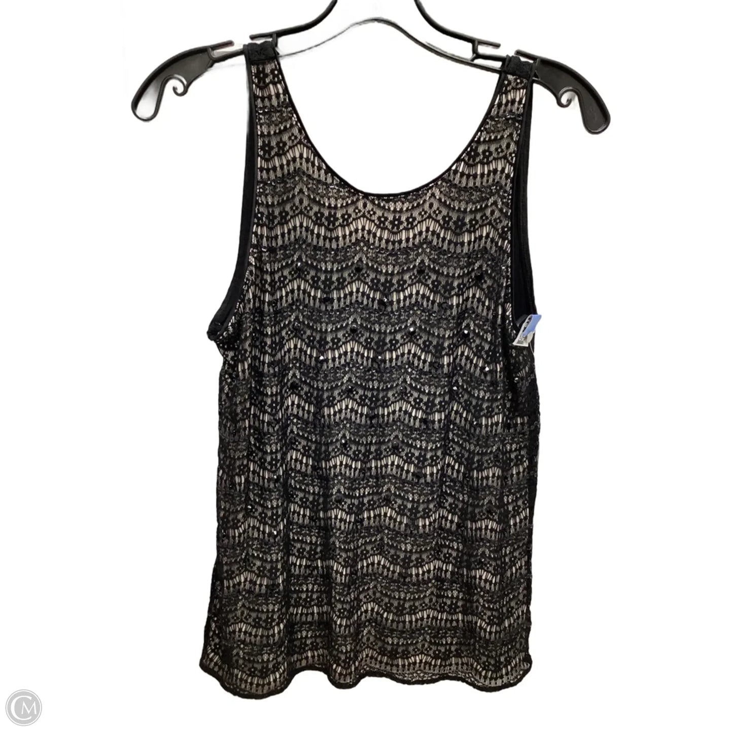 Top Sleeveless By Ann Taylor In Black & Cream, Size: M