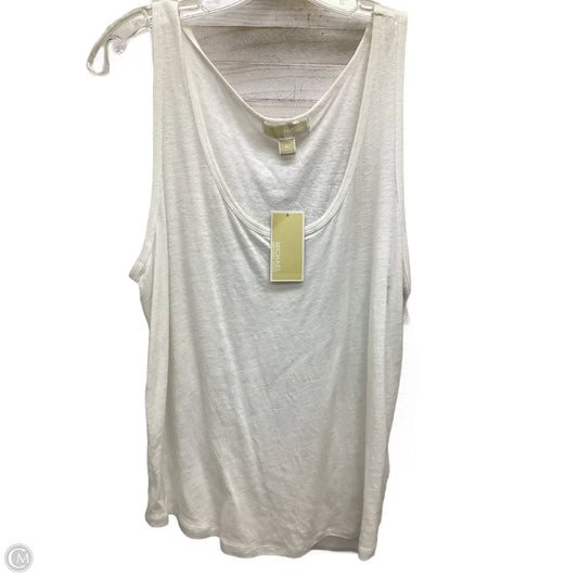 Top Sleeveless Designer By Michael Kors In Ivory, Size: Xl