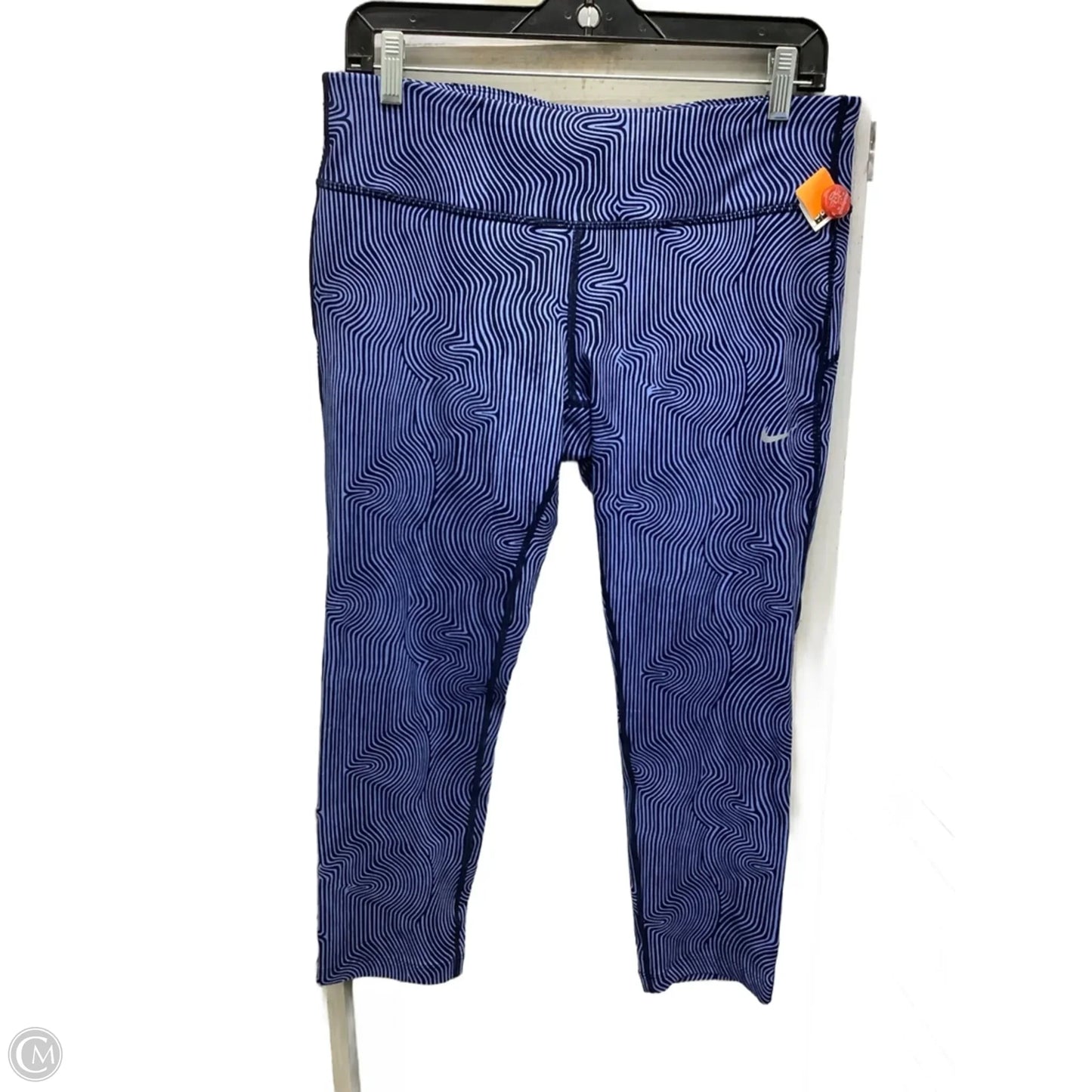 Athletic Leggings By Nike In Blue, Size: L