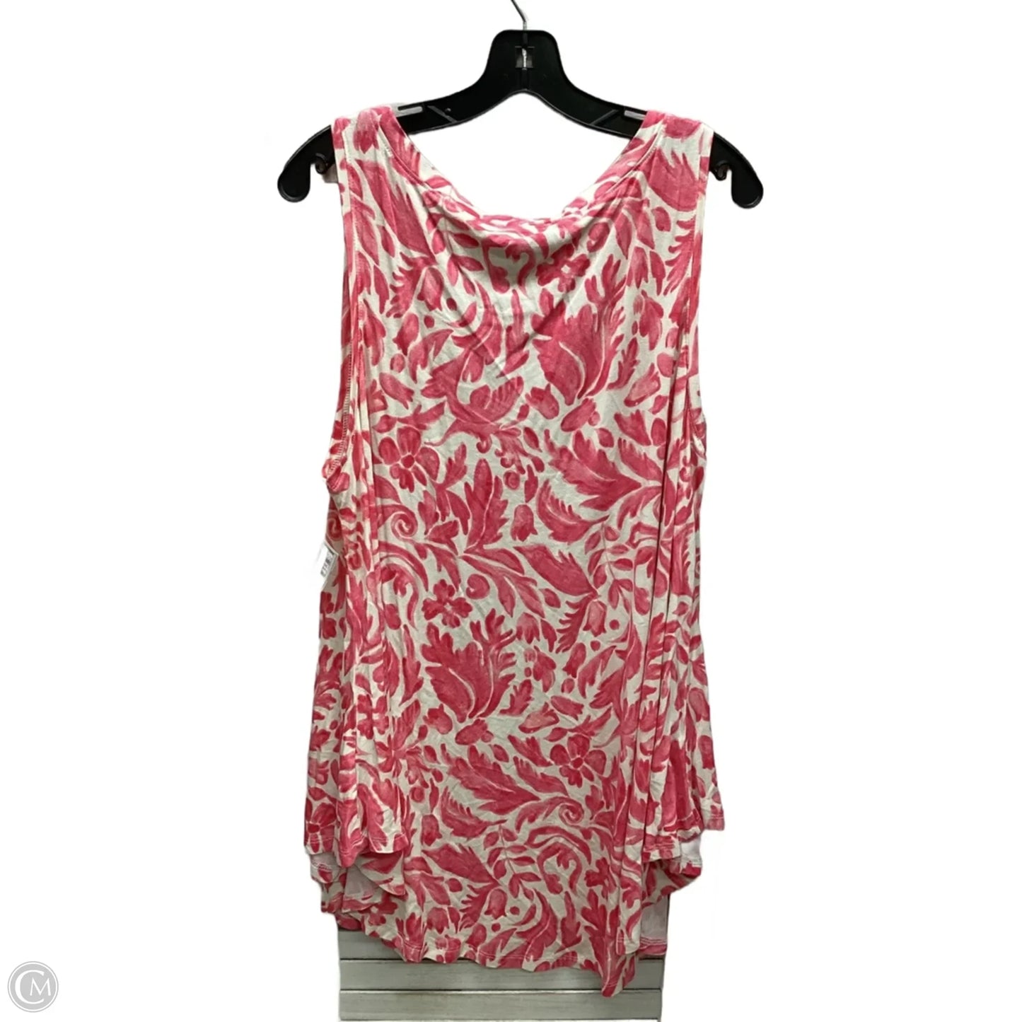 Top Sleeveless By Lane Bryant In Pink & White, Size: 18