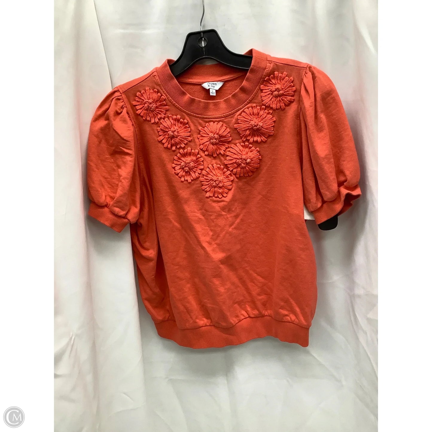 Top Short Sleeve By Crown And Ivy In Orange, Size: S