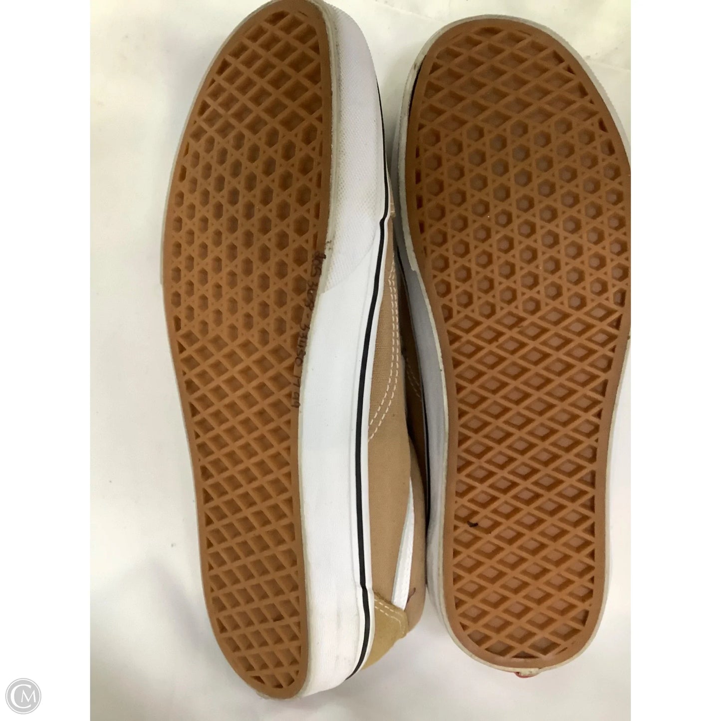 Shoes Flats By Vans In Beige, Size: 12