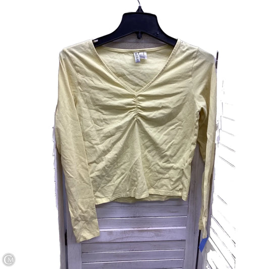 Top Long Sleeve By H&m In Yellow, Size: L