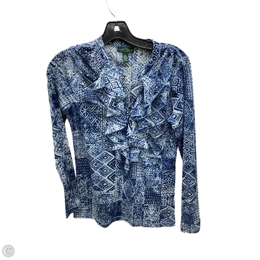 Top Long Sleeve By Ralph Lauren In Blue, Size: M